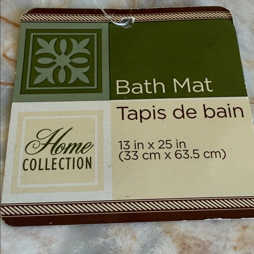 Home Collection Bath Mat 13.9”X‎ 25.4”Silicone Suction Cup-Brand New